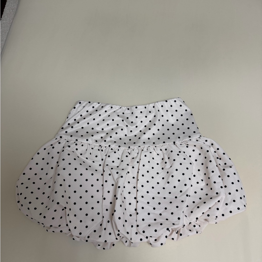 Black and White Polka Dot Mini Skirt